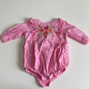 Good lad, long sleeve, cotton bubble embroidered outfit, size 9 months